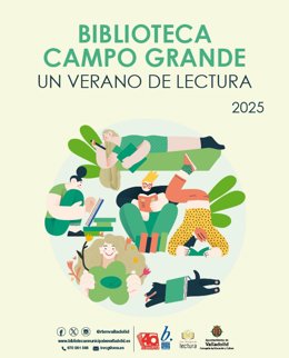 Imagen del cartel de la Biblioteca Campo Grande de Valladolid.