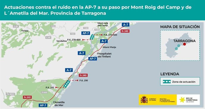 Plano de la zona en la que se instalarán las pantallas.