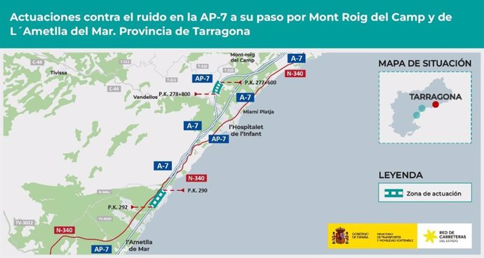 Plànol de la zona on s'instal·laran les pantalles