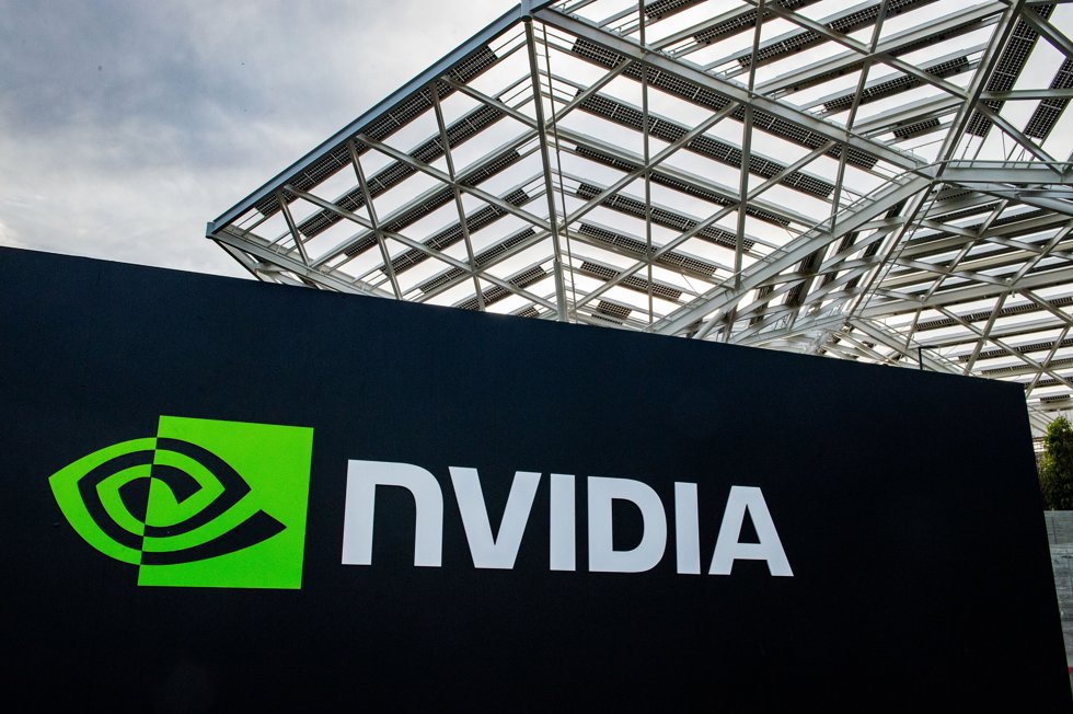 FILED - 23 February 2024, US, Santa Clara: The logo of the chip company Nvidia can be seen at its headquarters in Silicon Valley. Nvidia surpassed the $2 trillion market cap on Friday, becoming the third UScompany to do so. Photo: Andrej Sokolow/dpa