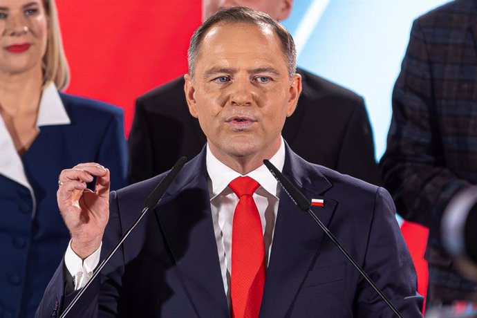 June 1, 2025, Warsaw, Warsaw, Poland: 01.06.2025 WARSZAWA .WYBORY PREZYDENCKIE 2025 .DRUGA TURA WYBOROW PREZYDENCKICH .WIECZOR WYBORCZY KANDYDATA NA PREZYDENTA RP KAROLA NAWROCKIEGO.PRESIDENTIAL ELECTIONS 2025 - SECOND ROUND OF PRESIDENTIAL ELECTIONS IN P