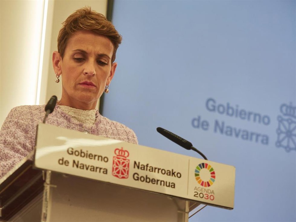 Archivo - La presidenta de Navarra, María Chivite, en una imagen de archivo