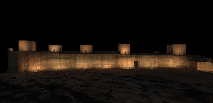 Diseño de iluminación artística para la Muralla de Jayrán, en el Cerro de San Cristóbal en Almería.