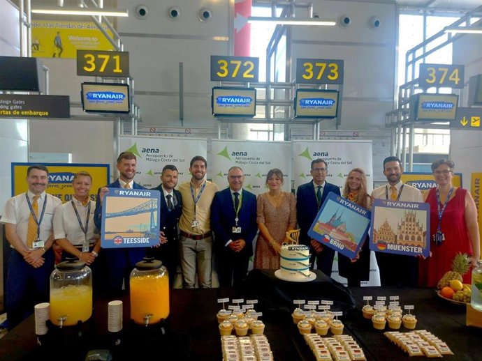 Ryanair inaugura tres nuevas rutas Brno (República Checa), Münster (Alemania) y Teesside (Inglaterra, Reino Unido) desde Málaga para la temporada de verano. Operarán dos veces por semana.