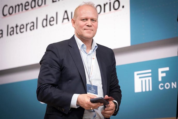 El CEO de Openbank, Petri Nikkilä, durante una nueva edición del Encuentro del Sector Bancario, organizado por IESE, en el Edificio Executive del IESE Madrid, a 3 de junio de 2025, en Madrid (España). El encuentro trata sobre la banca y su papel en la rec