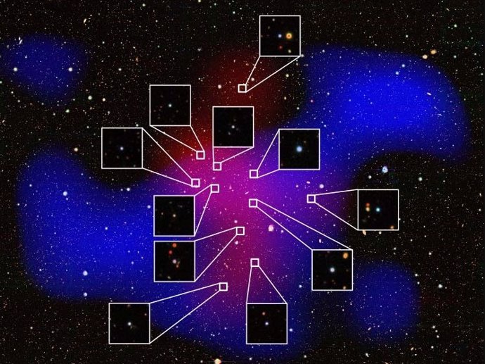 El cúmulo más denso de agujeros negros supermasivos identificado en el Universo.