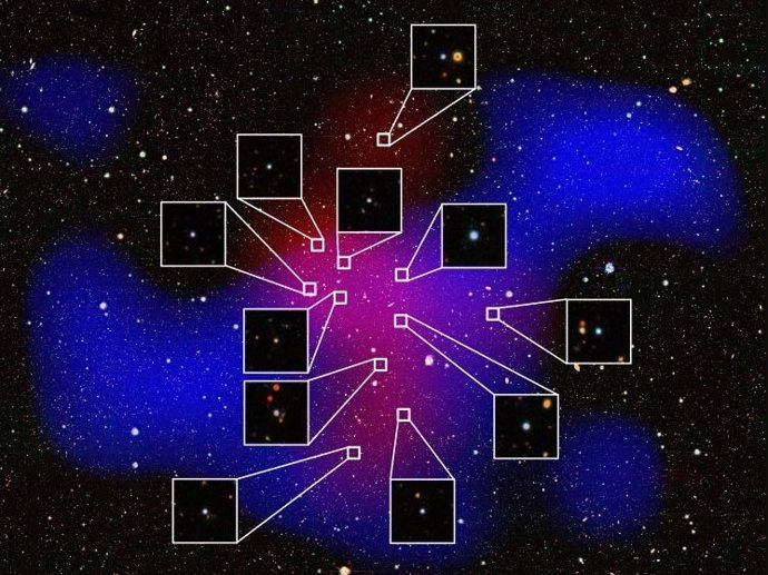 O aglomerado mais denso de buracos negros supermassivos identificado no Universo.