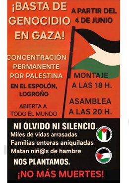 Concentración permanente en el Espolón por la emergencia en Gaza
