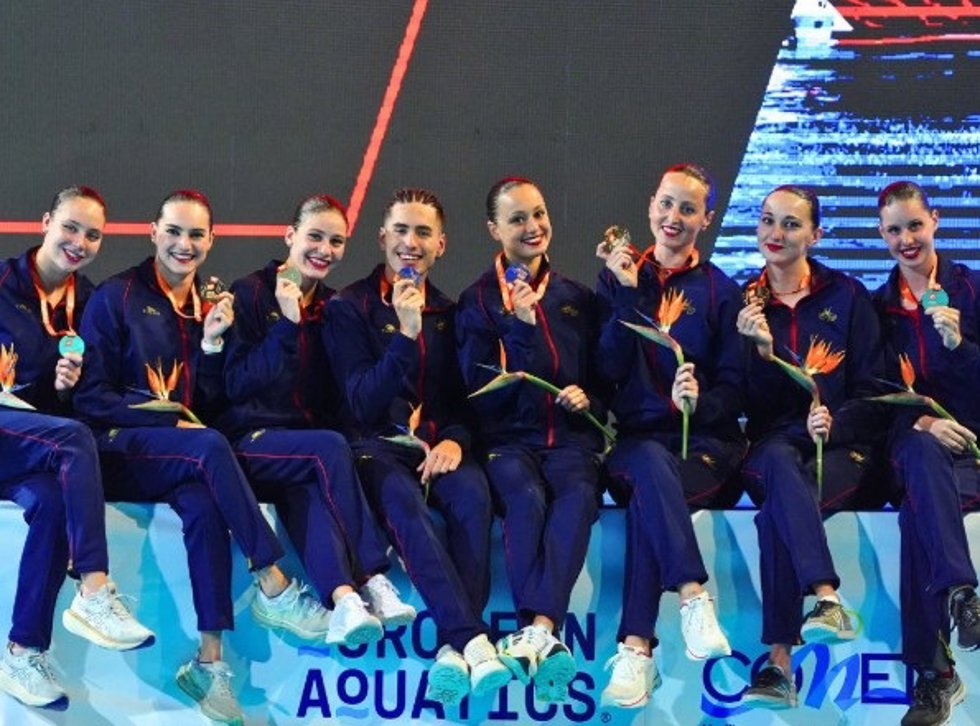 El equipo español de natación artística se ha colgado este martes la medalla de oro en la final de rutina libre del Campeonato de Europa de natación artística 2025