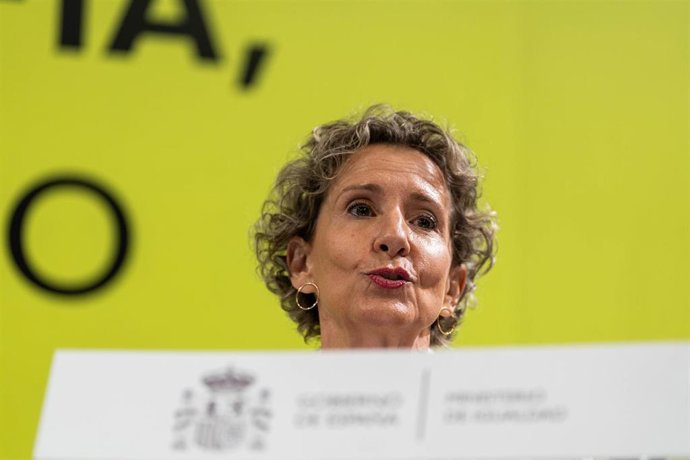 Archivo - La nueva secretaria de Estado de Seguridad, Aina Calvo, en un acto cuando era secretaria de Estado de Igualdad