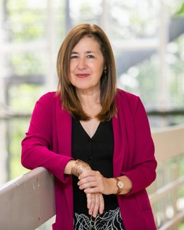 La rectora de la Universidad Autónoma de Madrid (UAM), Amaya Mendikoetxea, tras ser reelegida en el cargo, el 2 de junio de 2025, en Madrid. 