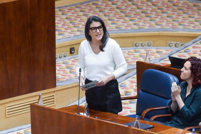 Archivo - La portavoz de Más Madrid en la Asamblea, Manuela Bergerot, durante un pleno en la Asamblea de Madrid