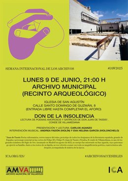 Cartel de actividades con motivo del Día Internacional de los Archivos.