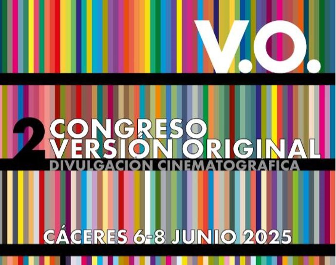 Cartel del II Congreso Versión Original que organiza la Fundación Rebross en Cáceres