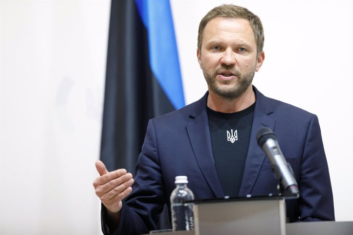 Archivo - June 3, 2024, Kyiv, Ukraine: KYIV, UKRAINE - JUNE 3, 2024 - Minister of Foreign Affairs of the Republic of Estonia Margus Tsahkna attends a joint briefing with Minister of Foreign Affairs of Ukraine Dmytro Kuleba, Kyiv, capital of Ukraine. This 