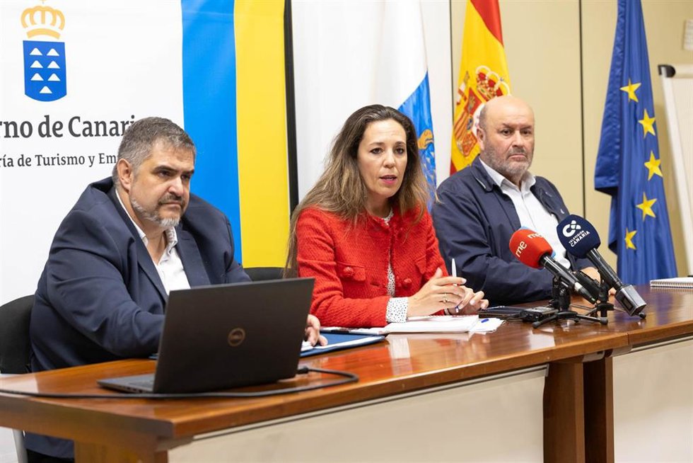 La consejera de Turismo y Empleo del Gobierno de Canarias, Jessica de León, en la presentación del estudio ergonómico en el sector hotelero de Canarias