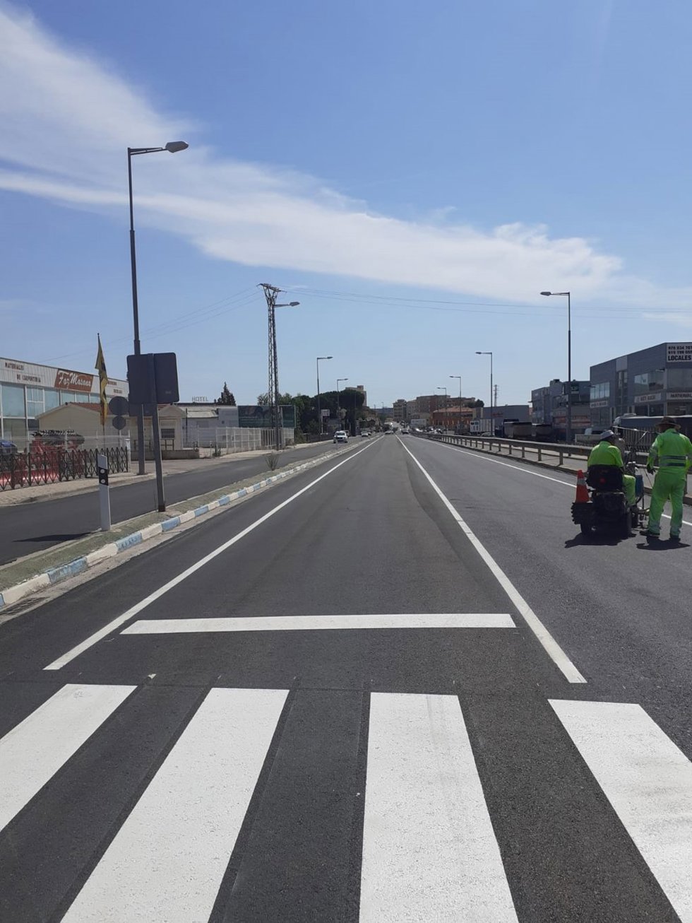 Reposición de firme en la N-232A en Alcañiz (Teruel).