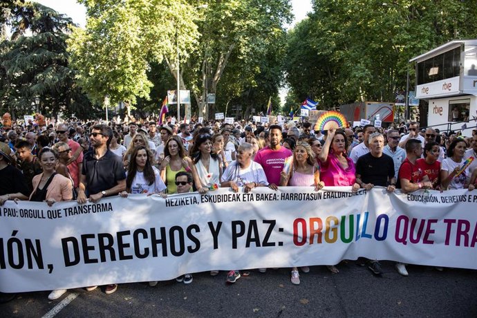 Archivo - La manifestación estatal del Orgullo LGTBI+ 2024, a 6 de julio de 2024, en Madrid (España). 