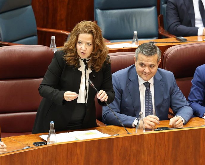 Archivo - Archivo.- La consejera de Sanidad de la Comunidad de Madrid, Fátima Matute, interviene durante un pleno en la Asamblea de Madrid
