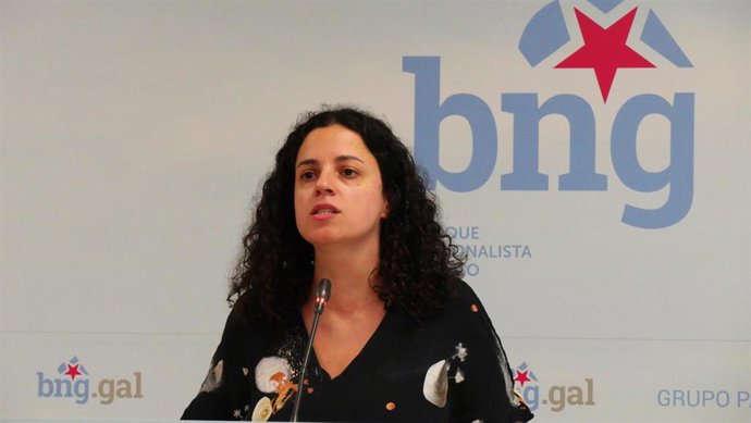 La diputada del BNG, Noa Presas, en rueda de prensa