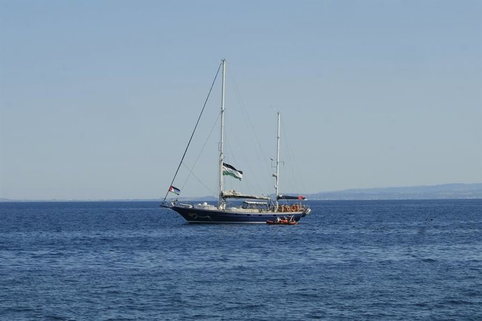 31 de maio de 2025, Malta : Catania, tripulação e ativistas da Freedom Flotilla Coalition se preparam para zarpar para Gaza e romper o bloqueio, entre os participantes a ativista climática Greta Thunberg e o ator Liam Cunningham