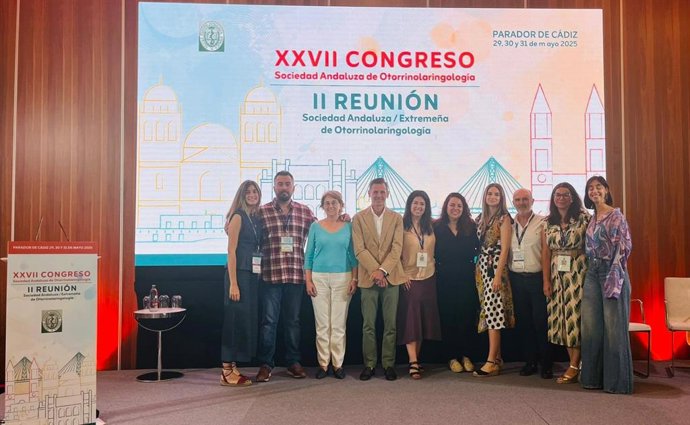 Participantes del XXVI Congreso de la Sociedad Andaluza de ORL en el Hospital de Puerto Real.