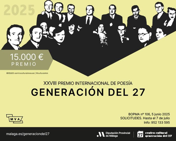 Cartel anunciador del Premio Internacional de Poesía Generación del 27.