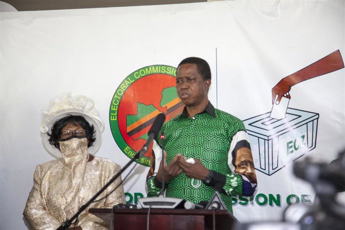Archivo - El expresidente de Zambia Edgar Lungu
