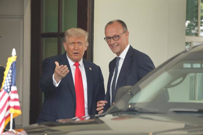 Donald Trump recibe en la Casa Blanca al canciller alemán, Friedrich Merz.