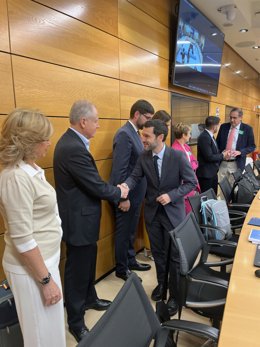 El consejero de Consumo, Eduardo Arasti, durante la Conferencia Sectorial