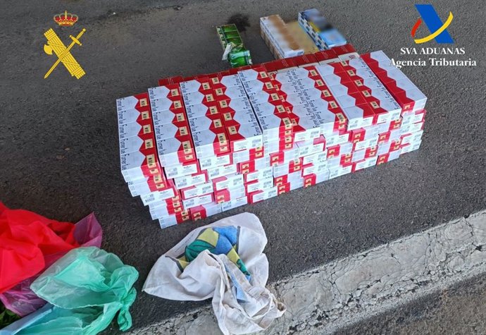Tabaco de contrabando intervenido en un ferry llegado al Puerto de Almería procedente de Nador (Marruecos)