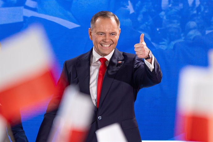 June 1, 2025, Warsaw, Warsaw, Poland: 01.06.2025 WARSZAWA .WYBORY PREZYDENCKIE 2025 .DRUGA TURA WYBOROW PREZYDENCKICH .WIECZOR WYBORCZY KANDYDATA NA PREZYDENTA RP KAROLA NAWROCKIEGO.PRESIDENTIAL ELECTIONS 2025 - SECOND ROUND OF PRESIDENTIAL ELECTIONS IN P