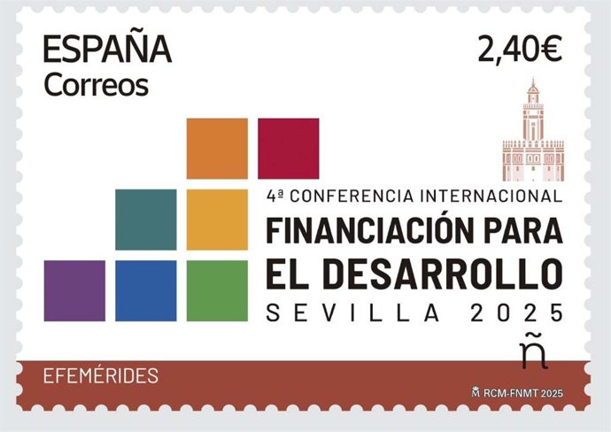 Sello conmemorativo de la Conferencia Internacional sobre Financiación para el Desarrollo que se celebrará en la capital andaluza.