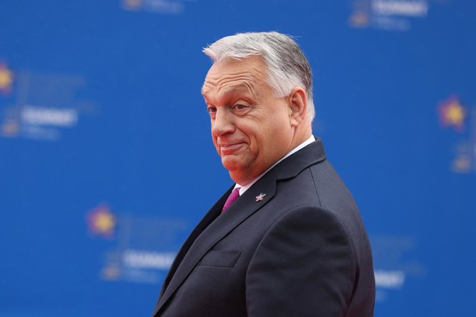 TIRANA, May 16, 2025  -- Hungarian Prime Minister Viktor Orban attends the 6th European Political Community (EPC) Summit in Tirana, Albania, May 16, 2025. The 6th European Political Community (EPC) Summit was held Friday in Tirana, capital of Albania, wit