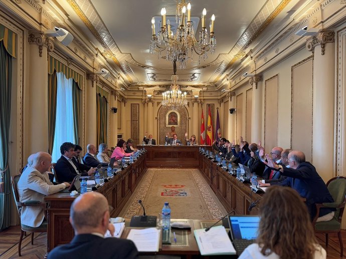 Pleno de la Diputación de Soria celebrado este viernes .