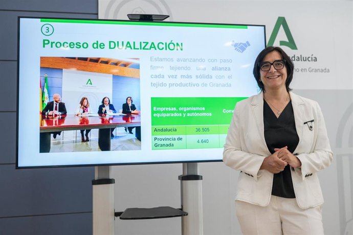 La delegada de Desarrollo Educativo y Formación Profesional de la Junta en Granada, María José Martín