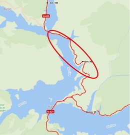 Gráfico de la zona de la N-625 donde se intervendrá.