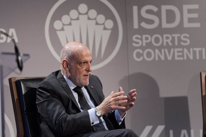 El presidente de LaLiga, Javier Tebas, en el ISDE Sports Convention 2025.