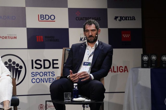 El presidente de FIBA Europa, Jorge Garbajosa, durante la ISDE Sports Convention 2025