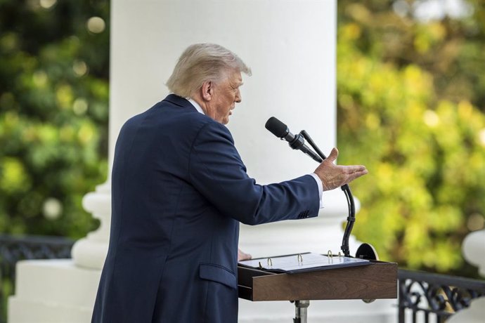 June 4, 2025, Washington, Dc, United States of America: U.S President Donald Trump, delivers remarks from the Truman balcony during the Summer Soiree event held on the South Lawn of the White House, June 4, 2025 in Washington, D.C.