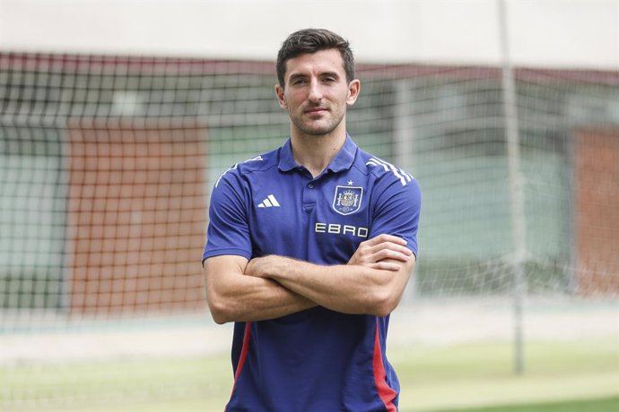 Daniel Vivian of Spain poses for portrait after an interview for Europa Press during the Spain Team call for the UEFA Nations League Final Four matches at Ciudad del Futbol on June 03, 2025, in Las Rozas, Madrid, Spain.