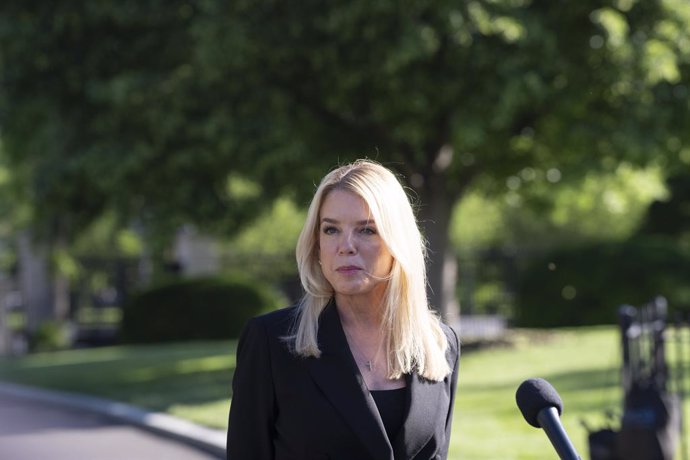 May 7, 2025, Washington, District Of Columbia, USA: United States Attorney General Pam Bondi speaks to the media at the White House in Washington, DC, May 7, 2025