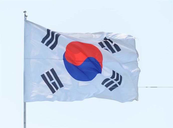 Archivo - Arquivo - 28 de junho de 2024, Seul, Coreia do Sul: Uma bandeira sul-coreana vista no Museu da Guerra em Seul.