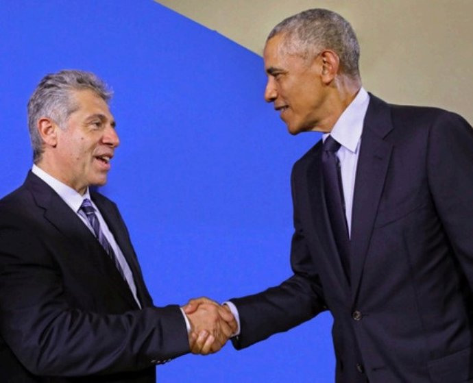 Pancho Campo junto al expresidente de Estados Unidos, Barack Obama.