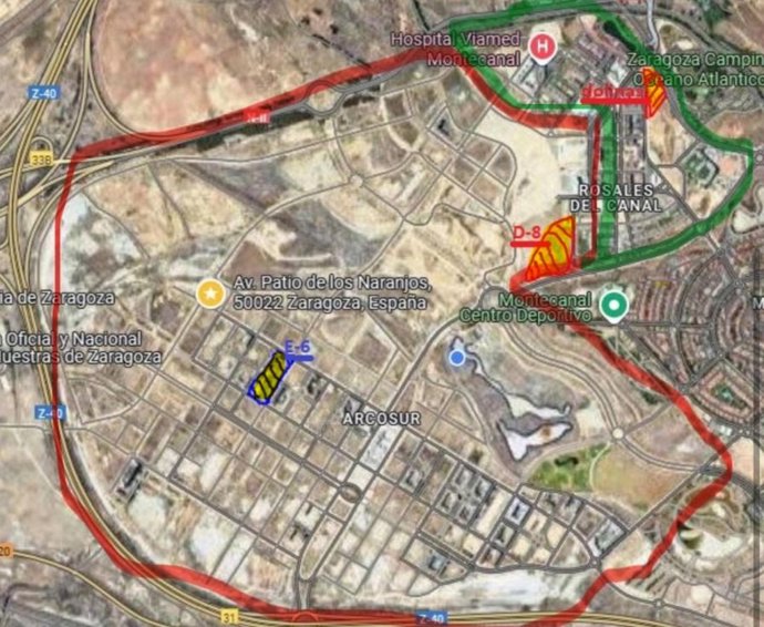 Plano de la zona sur de Zaragoza