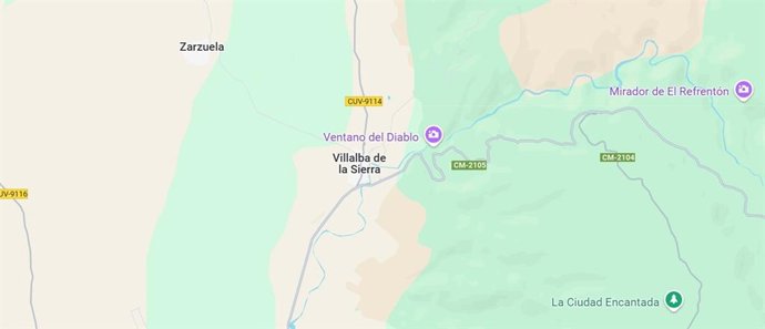 Imagen de Villalba de la Sierra en Google Maps.