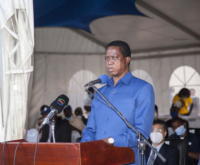 Archivo - Imagen de archivo del expresidente de Zambia, Edgar Lungu