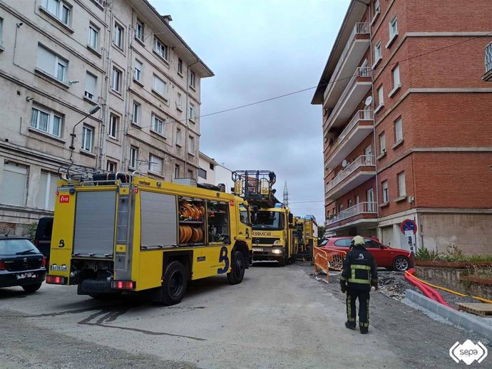 Incendio urbano en Avilés