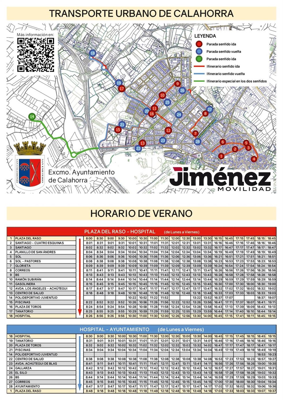 Horaio de verano de bus de Calahorra
