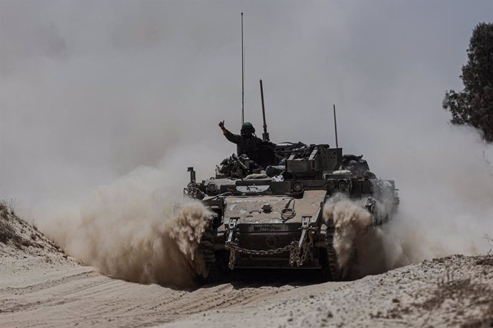 Imatge d'un tanc israelià a Gaza 
